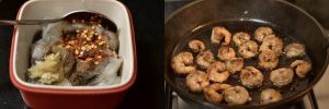 frying prawns